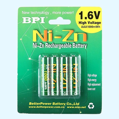 BPI跨境电商用1.6V1000mWh毫瓦时镍锌可充电电池7号强电压强动力电池,应用于剃须刀,鼻毛剪